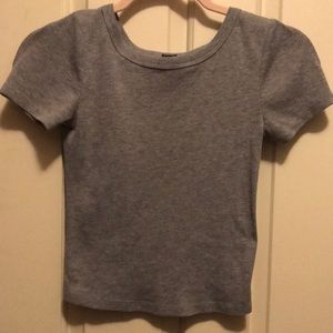 grey ribbed baby tee